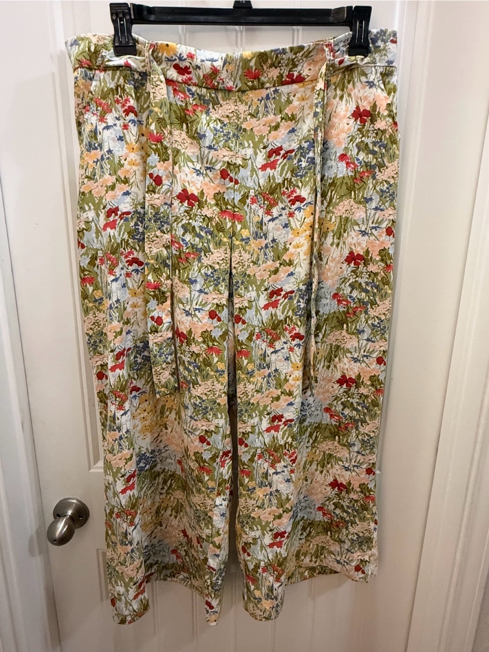 Eliane Rose Floral Wide-Leg Tie-Waist Pants - Multicolor. XL. Boho